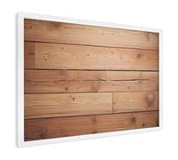 Lavagna Magnetica 60x40 cm | con Cornice Bianca | Tavole Di Legno | Montaggio Facile | Per Magneti | Bacheca Calamite | Per Collezionisti | Pannello Metallico