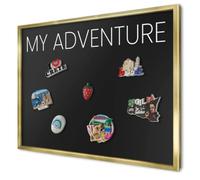 Lavagna Magnetica 70x50 cm | con Cornice Oro | My Adventure