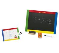 Lavagna magnetica bifacciale in legno 42 × 30 cm con gessetti e pennarello