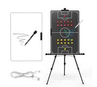 Lavagna Magnetica Calcio, Portablocco per Allenatori Cancellabile a Secco su Entrambi I Lati, con Staffa Regolabile, per l'insegnamento(Soccer)