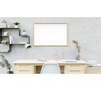 Lavagna magnetica cancellabile a secco bianca con cornice in legno 90x60 cm