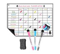 Lavagna magnetica cancellabile a secco con 3 adesivi per messaggi giornalieri flessibili con 3 lavagne 1 gomma per agenda settimanale mensile pianificatore per lista delle cose da fare blocco note da