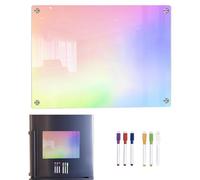 Lavagna magnetica cancellabile a secco, in acrilico trasparente, lavagna magnetica da cucina, lavagnetta per frigorifero con 6 pennarelli colorati per cucina, bar, panetteria