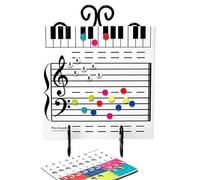 Lavagna Magnetica Cancellabile a Secco, Strumento Didattico per Note Musicali, con 70 Magneti Colorati, Superficie Fronte-retro per Concetti, Allenamento 'orecchio, Composizione