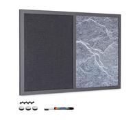 Lavagna magnetica combinata ardesia e tessuto effetto marmo lavagnetta 60x40cm
