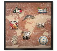 Lavagna Magnetica da Appendere 50x50 Mappa dei mattoni Cornice Nero