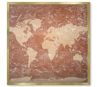 Lavagna Magnetica da Appendere 50x50 Mappa dei mattoni Cornice Oro