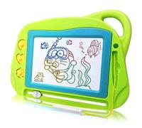 Lavagna Magnetica da Disegno Lavagne Magiche per Bambini, Dimensioni da Viaggio Lavagna da Disegno Colorata Lavagna da Disegno Magnetica Magia Giocattolo Creativo Con 3 Timbri per 3 4 5 Anni, Verde