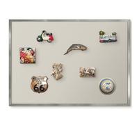 Lavagna Magnetica da Parete 70x50 Pietra calda Cornice Argento