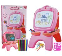 Lavagna magnetica e a gesso bifacciale - rosa con sagome
