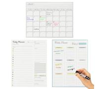 Lavagna Magnetica Frigo Set, Calendario Magnetico Frigo Include Mensile, Settimanale e Giornaliero, Lavagna Magnetica da Frigo 3 Pezzi, Lavagnetta Magnetica Frigorifero per Memo, Bacheca e Planning