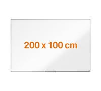 Lavagna magnetica in acciaio Nobo Amazon Exclusive 200x100 cm - Lavagna cancellabile a secco con cornice in alluminio portapenne, lavagna magnetica da parete per ufficio, casa, bacheca per aula scuola