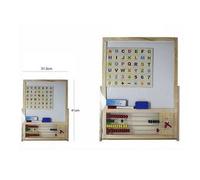 LAVAGNA MAGNETICA IN LEGNO CON PALLOTTORIERE ABACO LETTERE PER BAMBINI