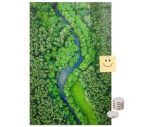 Lavagna Magnetica in Metallo per Cucina 40x60 Fiume nella foresta