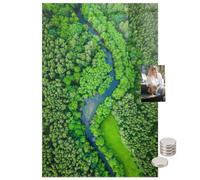 Lavagna Magnetica in Metallo per Cucina 60x90 Fiume nella foresta