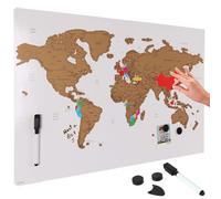 Lavagna Magnetica Mappamondo da Grattare Mappa del Mondo 60x40 Bianco Pennarello