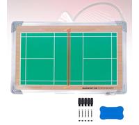 Lavagna magnetica per allenamento di badminton, lavagna cancellabile a secco su entrambi i lati, design appendibile, 45 x 30 cm/18 x 12 pollici per esercizi, strategia, condizionamento