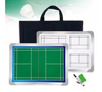 Lavagna magnetica per allenamento di badminton, lavagna magnetica cancellabile a secco bifacciale da 45 x 32 cm, portatile e resistente per competizioni e allenamenti.