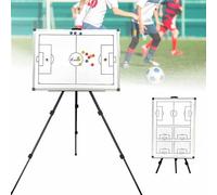 Lavagna magnetica per allenamento di calcio, lavagna bianca bifacciale, lavagna cancellabile a secco, altezza regolabile con treppiede e borsa per il trasporto, per gare e allenamenti