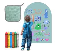 Lavagna magnetica per bambini, autoadesiva, magnetica, tavola da disegno per bambini, con pennarelli a gesso, panno per la pulizia, scatola da colorare magnetica, per ragazzi e ragazze (ciano)