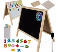 Lavagna Magnetica per Bambini in Legno Cavalletto con Gessetti Numeri Calamite