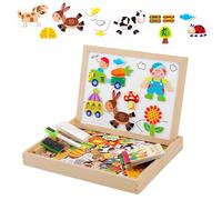 Lavagna magnetica per bambini | Lavagna bianca in legno per bambini - Giocattoli educativi con esercizi di scrittura e | Scuola prescolare Ragazza