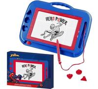 Lavagna magnetica per bambini Spider-Man con timbri e matita magnetica - Lavagna cancellabile con motivo Spider-Man e supereroe Marvel per bambini