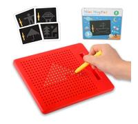 Lavagna Magnetica per Bambini - Tavolo da Disegno Magnetico Rosso Portatile - Gioco Calamite magnetiche educativo per Auto e Viaggi