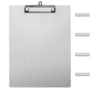 Lavagna magnetica per frigorifero, formato A4, in acciaio inox, 4 strisce magnetiche, spessore 1 mm, qualità di scrittura, resistente alle impronte digitali