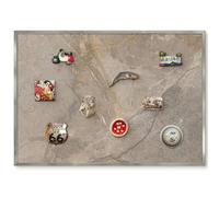 Lavagna Magnetica per Home Office 100x70 Pietra beige Cornice Argento