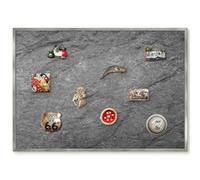 Lavagna Magnetica per Home Office 100x70 Pietra grigia Cornice Argento
