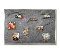 Lavagna Magnetica per Home Office 60x40 Pietra grigia Cornice Argento