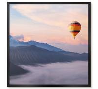 Lavagna Magnetica per Presentazioni 50x50 Viaggio nel cielo Cornice Nero