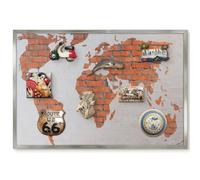 Lavagna Magnetica per Presentazioni 60x40 Mappa dei mattoni Cornice Argento