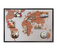 Lavagna Magnetica per Presentazioni 60x40 Mappa dei mattoni Cornice Nero
