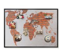 Lavagna Magnetica per Presentazioni 70x50 Mappa dei mattoni Cornice Nero