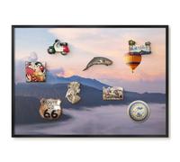 Lavagna Magnetica per Presentazioni 70x50 Viaggio nel cielo Cornice Nero
