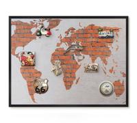 Lavagna Magnetica per Presentazioni 80x60 Mappa dei mattoni Cornice Nero