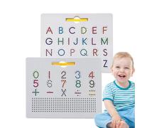 Lavagna magnetica per tracciare le lettere, lavagna magnetica per | tracciare l'alfabeti, per giochi di apprendimento e scrittura 2 in 1, tappetino per tablet con perline magnetiche, tavola di
