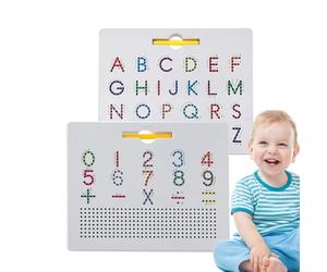 Lavagna magnetica per tracciare le lettere, lavagna magnetica per | tracciare l'alfabeti, per giochi di apprendimento e scrittura 2 in 1, tappetino per tablet con perline magnetiche, tavola di