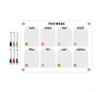 Lavagna magnetica riutilizzabile in acrilico con planner settimanale trasparente per una facile pianificazione e coordinazione familiare sul frigorifero (B)