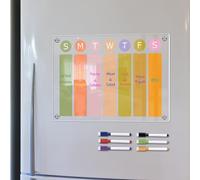 Lavagna magnetica riutilizzabile in acrilico con planner settimanale trasparente per una facile pianificazione e coordinazione familiare sul frigorifero (F)