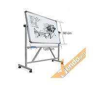 LAVAGNA MAGNETICA SCRIVIBILE 120X90 TIPO SCUOLA GIREVOLE AUTOPORTANTE CON RUOTE
