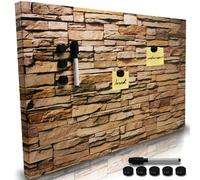 Lavagna Magnetica Scrivibile e Cancellabile da Parete, Lavagnetta con 5 Calamite e 1 Pennarello, Bacheca Memo Board a Muro Ideale Cucina, Soggiorno, Ingresso, 60 x 40 cm (Mattoni) Tutto ben organizzat