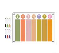 Lavagna magnetica settimanale riutilizzabile in acrilico con trasparente per una facile pianificazione e coordinazione familiare sul frigorifero (E)