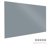 Navaris Lavagna Magnetica in Vetro 90x60cm - Bacheca Glass Board Scrivibile Lavagnetta per Calamite con Pennarello - Memo Board Casa Ufficio - Grigio
