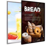 Lavagna menu da parete, Scatola luminosa a LED pubblicitaria Argento Nero Dimensioni multiple(Silver,60 * 120cm)