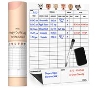 Lavagna Mewl Baby Daily Log - Tracciatore riutilizzabile per registrare l'allattamento, i pannolini e il sonno - Diario e tabella di programmazio