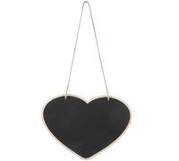 Lavagna Nera a Cuore in Legno con Corda, Scrivibile e Riutilizzabile | Aula e Uso Commerciale, Contrasto Elevato, Stile Chic Rustico, Facile da Appendere, Colore Nero