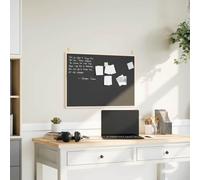 Lavagna nera da 80 x 55 cm, con cornice in legno di pino massiccio, ideale per casa e ufficio, per prendere appunti e scarabocchiare, superficie liscia facile da pulire, due